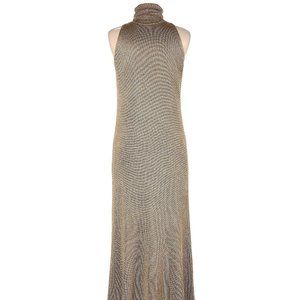 Ralph Lauren gold shimmer sleeveless turtleneck dress M